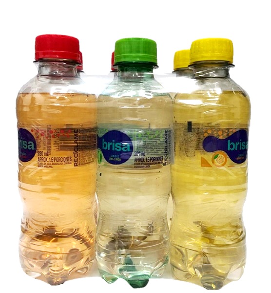 Agua Brisa 6 x 280 ml con gas sabores surtidos