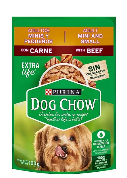 Alimento humedo Dog Chow 100 grs carne adultos minis y pequeños