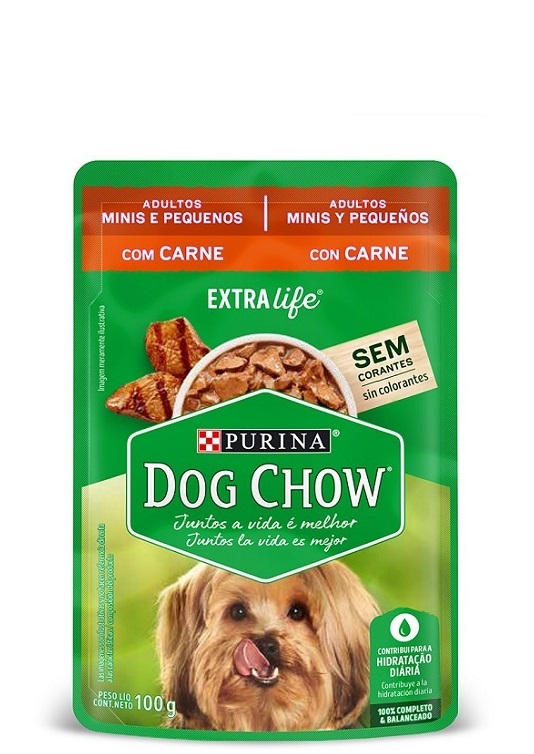 Alimento humedo Dog Chow 100 grs carne adultos minis y pequeños