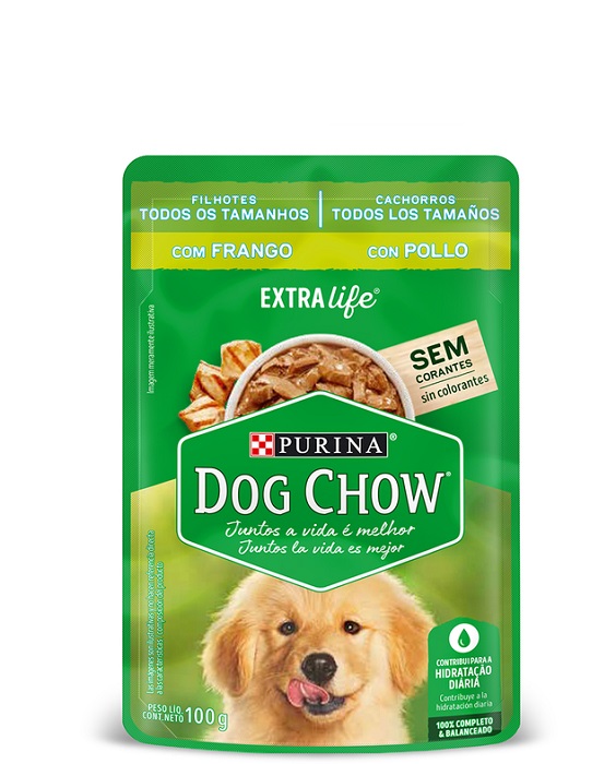 Alimento humedo Dog Chow 100 grs pollo cachorros todos los tamaños