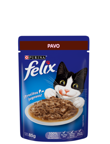 Alimento humedo Felix 85 grs classic pavo
