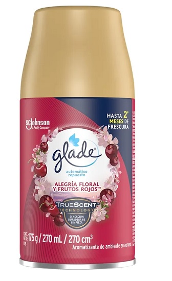 Ambientador Glade respuesto automatico 175gr frutos rojos