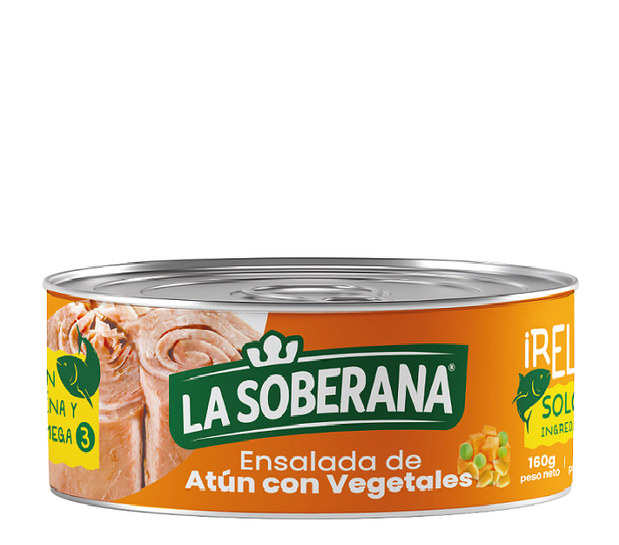 Atún la soberana 160 grs lomitos ensalada vegetales