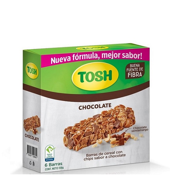 Barra cereal Tosh 6 x 23 grs chocolate