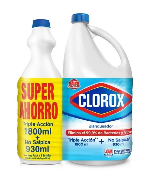 Blanqueador Clorox 1800 ml triple Acción + antisplash930 ml