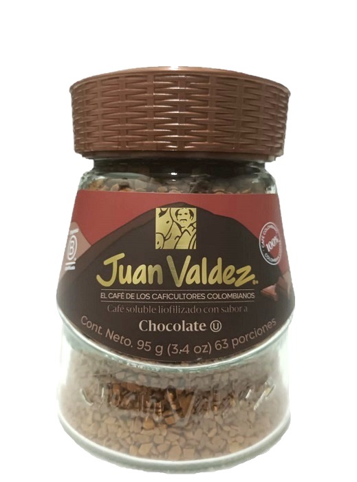 Café Juan Valdez 95 grs sabor chocolate soluble liofilizado