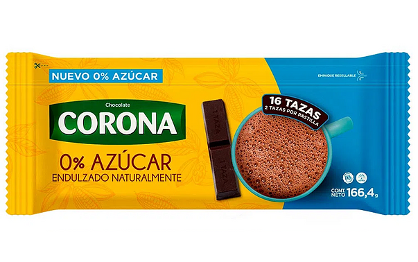 Chocolate Corona 166.4 grs cero azúcar