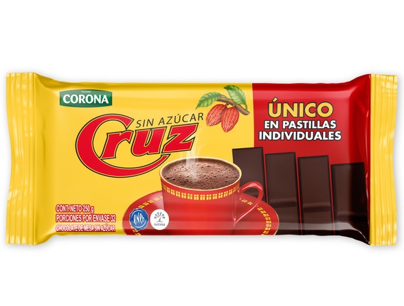 Chocolate Cruz 250 grs sin azúcar