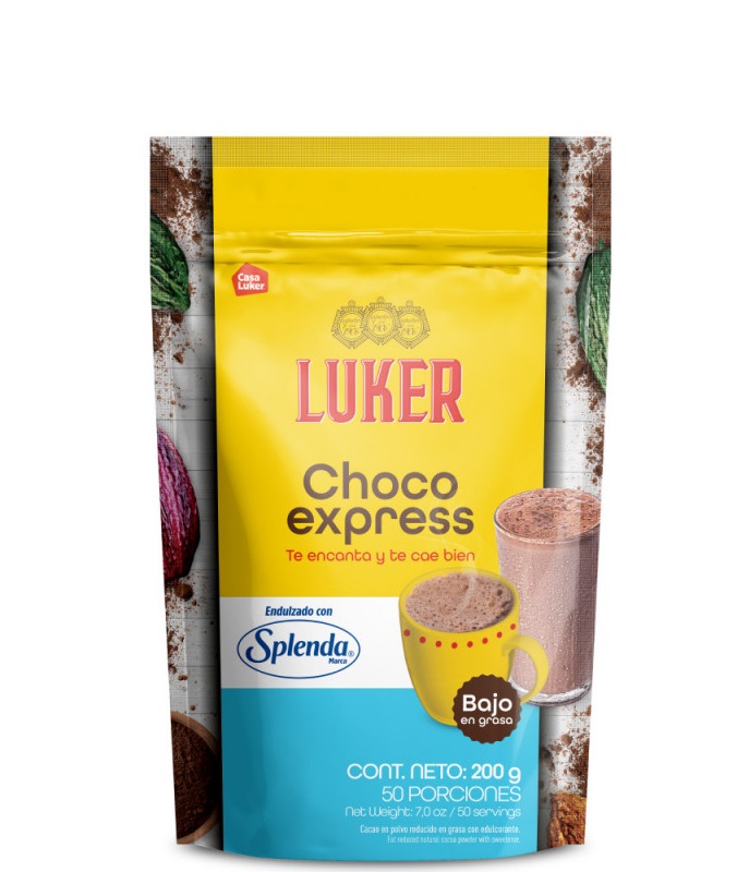 Chocolate Luker 200 grs chocoexpress endulzado con Splenda