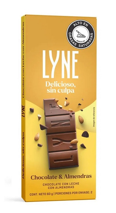 Chocolatina Lyne 60 grs con almendras
