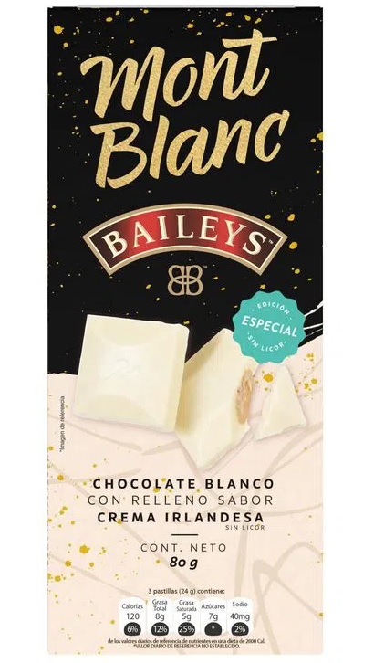 Chocolatina MontBlanc 80 grs baileys