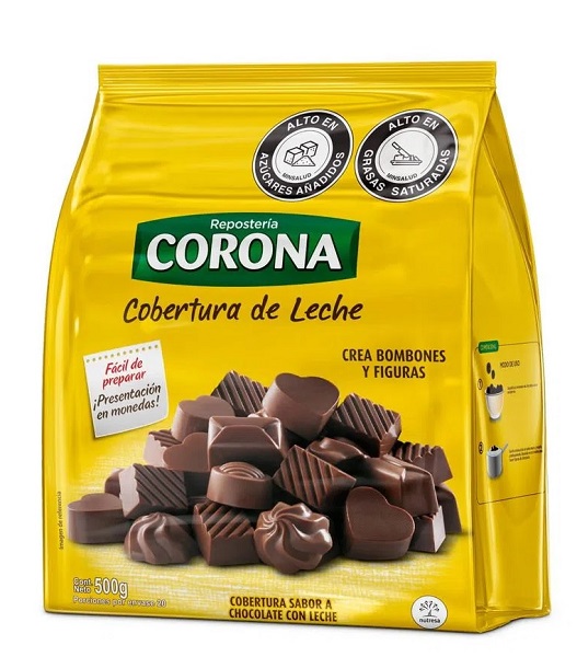 Cobertura Corona 500 grs tipo leche chocolate semiamargo