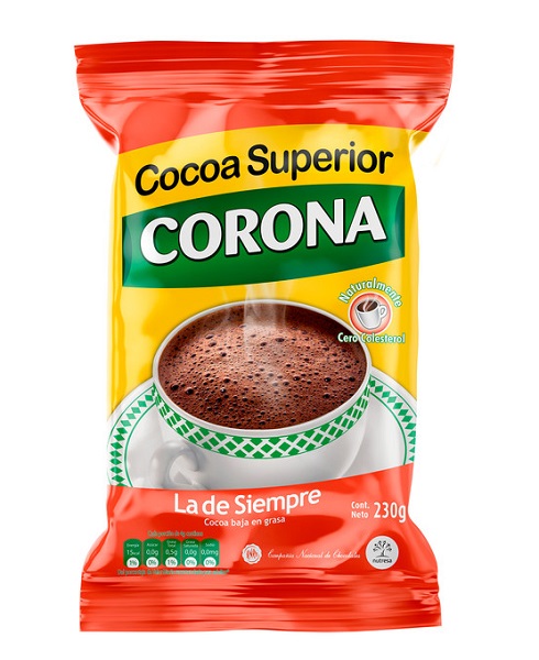 Cocoa Corona 230 grs baja en grasa