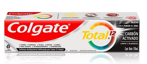 Crema Colgate 150 ml total 12 carbón Activado