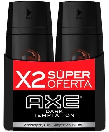 Desodorante Axe 2 x 150 ml dark temptation precio especial