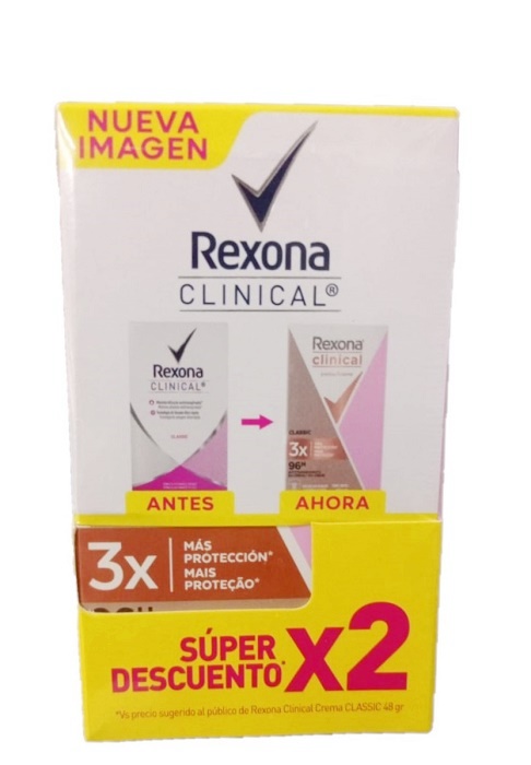 Desodorante Rexona 2 x 48 grs clinical classic