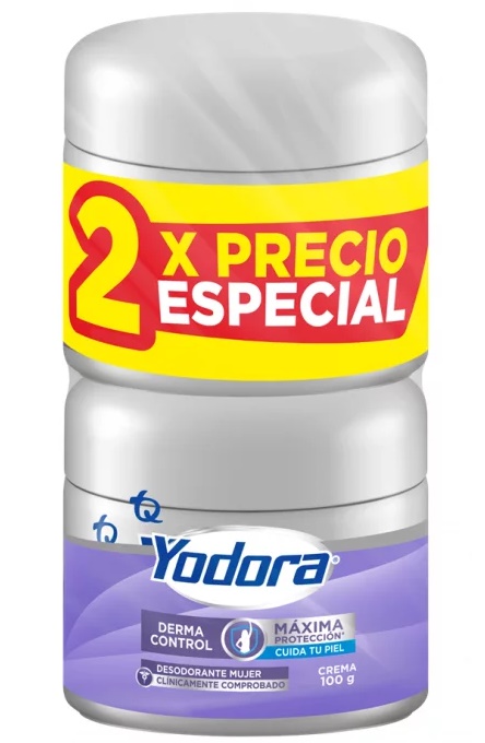 Desodorante Yodora 2 x 100 grs crema derma control precio especial