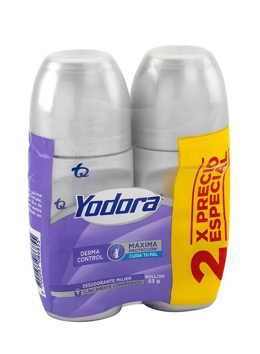 Desodorante Yodora 2 x 53 grs roll on derma control precio especial