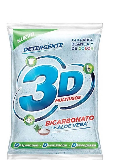Detergente 3D 1000 grs bicarbonato aloe vera