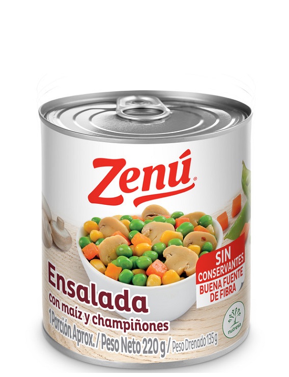 Ensalada Zenú 220 grs con maíz y champiñónes