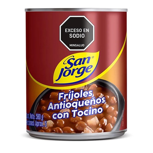 Frijoles San Jorge 580 grs con tocino
