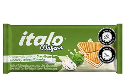 Galletas Italo 117 grs wafer guanábana