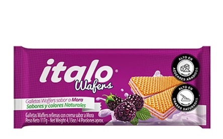 Galletas Italo 117 grs wafers mora