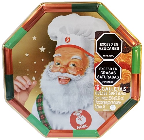 Galletas Noel 260 grs surtidas cofre hexagonal