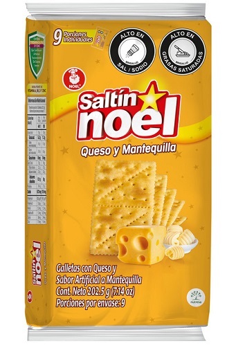 Galletas Saltín Noel 202 grs 9 pqt queso y mantequilla