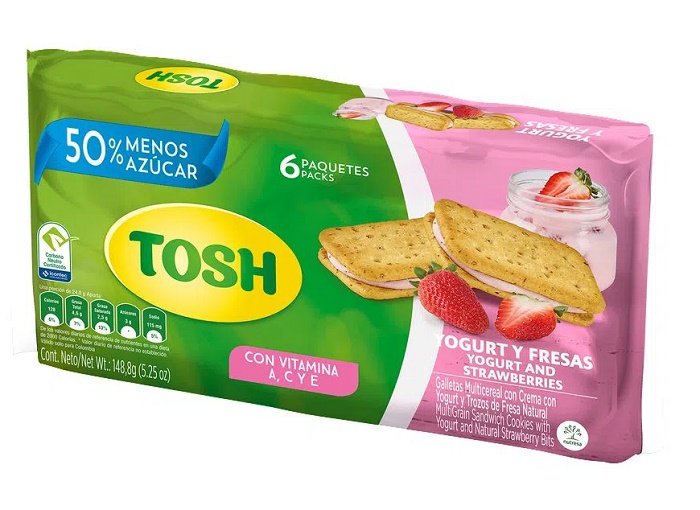 Galleta tosh 148.8 grs yogurt fresa 6 packs