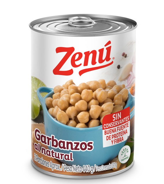 Garbanzos Zenú 440 grs al natural sin conservantes