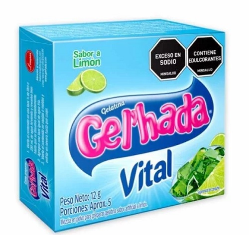 Gelatina Gelhada 12 grs limón vital