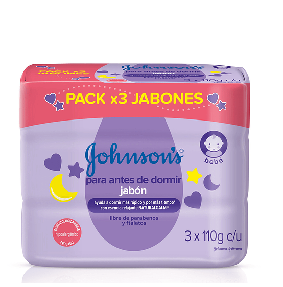 Jabón Johnson´s 3 x 110 grs baby para antes de dormir