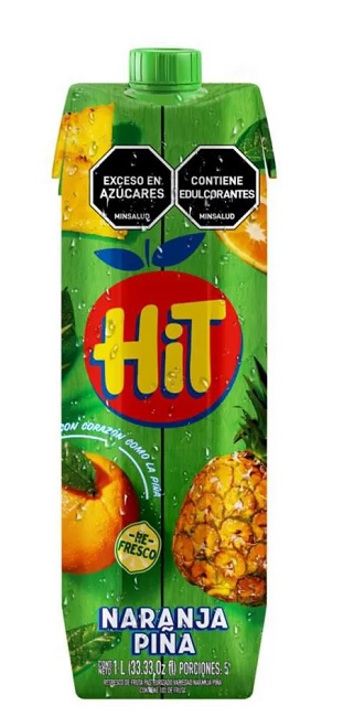 Jugo Hit 1000 ml naranja piña tetrapak