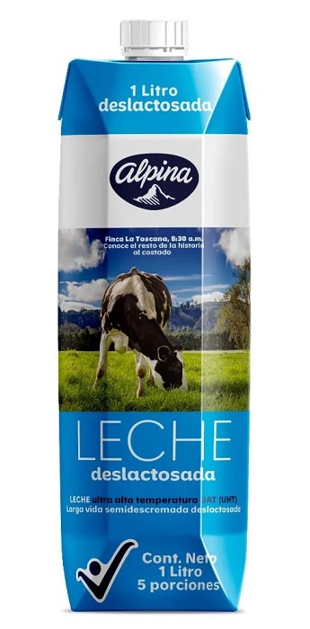 Leche Alpina 1000 ml deslactosada caja