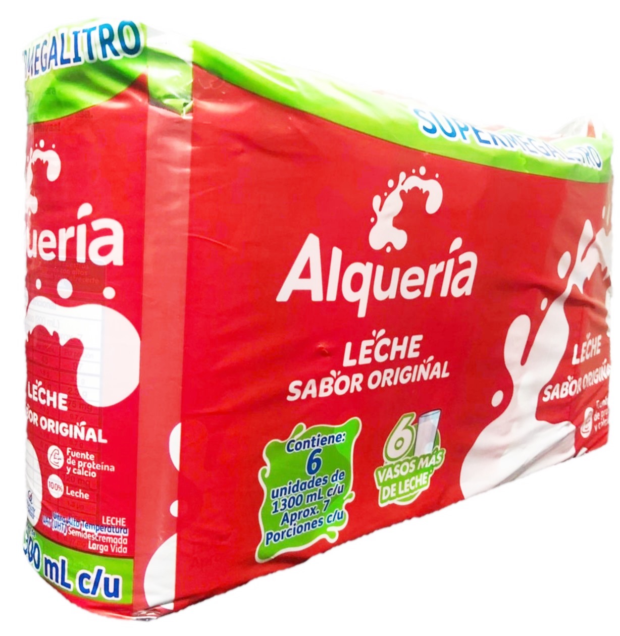 Leche Alquería 6 x 1300 ml supermegalitro sabor original