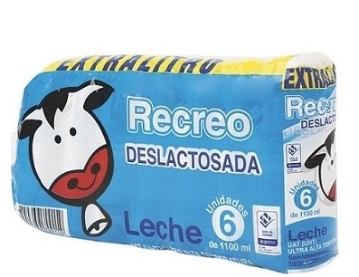 Leche El Recreo 6 x 1100 ml deslactosada