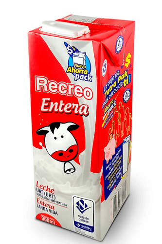 Leche El Recreo 900 ml entera tetrapack
