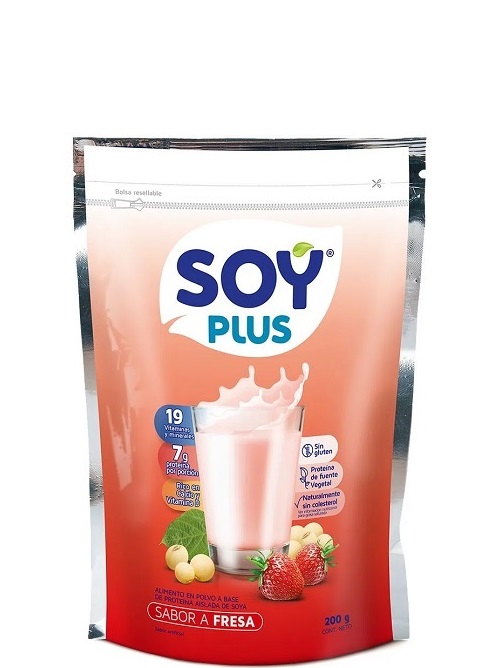 Leche de soya en polvo Soy Plus 200 grs fresa