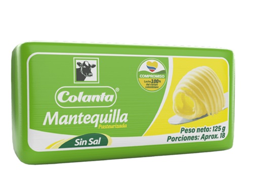 Mantequilla Colanta 125 grs sin sal