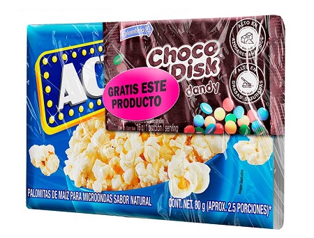 Maíz pira Act II 96 grs nat gratis Chocodis