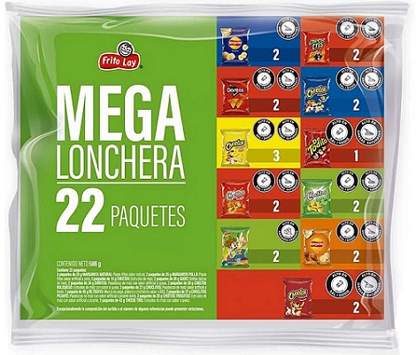 Mega lonchera Frito Lay 586 grs 22 pqt