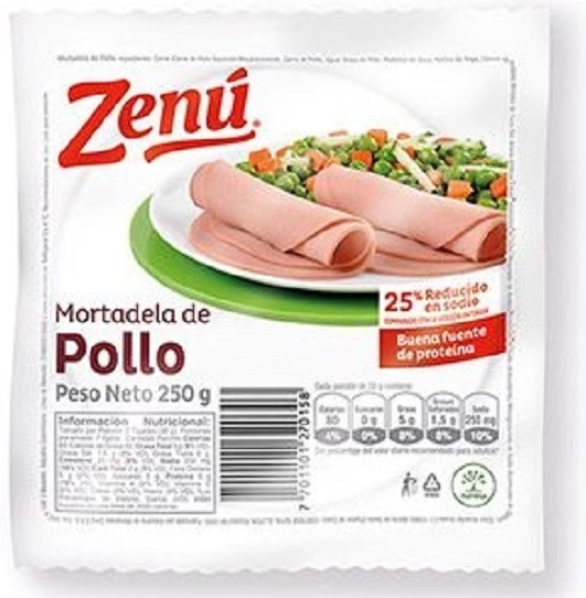 Mortadela Zenú 250 grs pollo