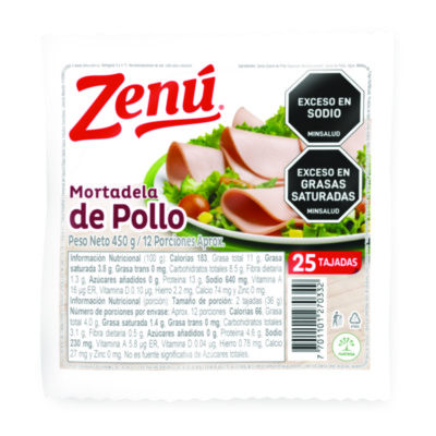 Mortadela Zenú 450 grs pollo