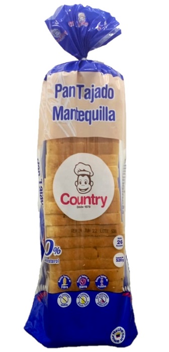 Pan el El Country 520 grs mantequilla tajado