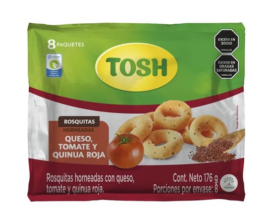 Pasabocas Tosh 176 grs rosquitas queso tomate y quinua roja