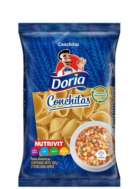 Pasta Doria 250 grs Conchitas