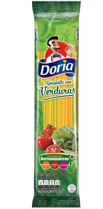 Pasta Doria 250 grs Spaghetti verduras