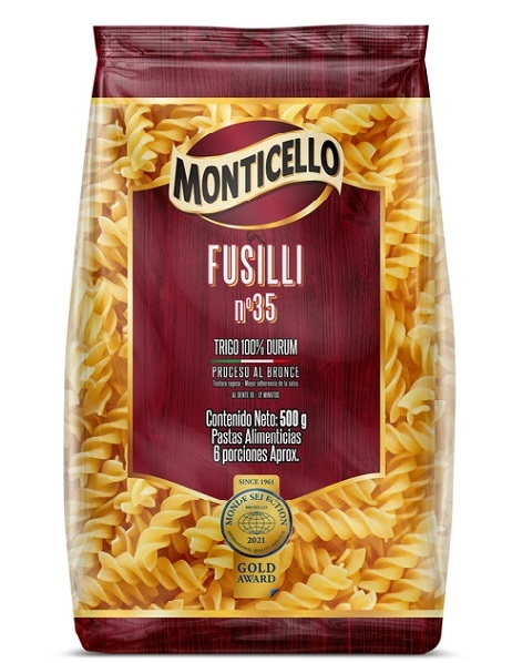 Pasta Monticello 500 grs Fusilli