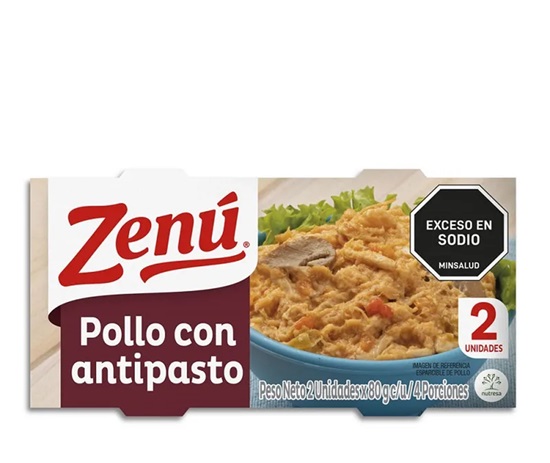 Pollo Zenú 2x80 grs con antipasto